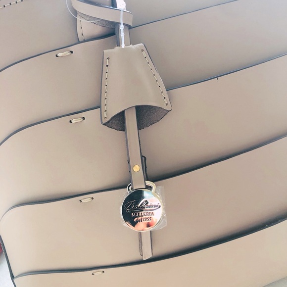 BOLDRINI SELLERIA RARE & GORGEOUS LARGE VACCHETTA LEATHER HANDBAG - ARGILLA - Picture 6 of 16